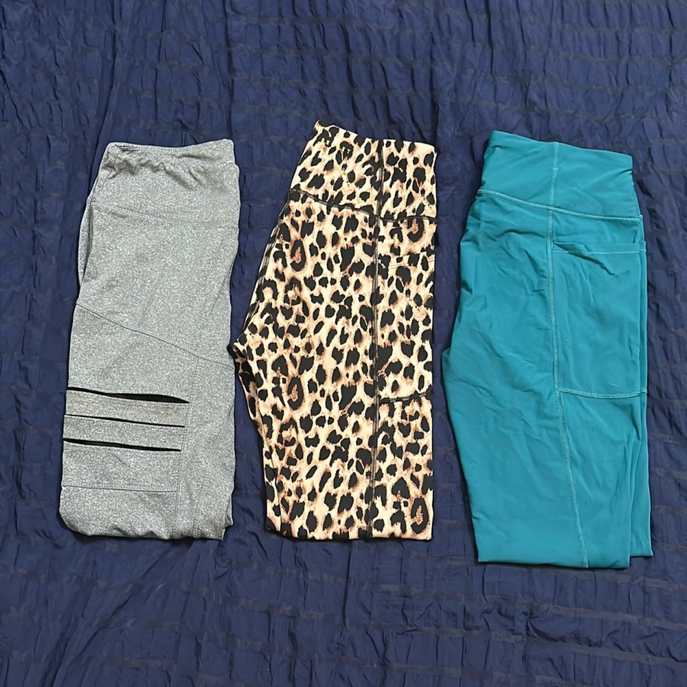 3 pair full length leggings - Victoria Secret and Jessica Simpson